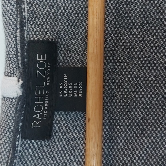 Rachel Zoe Hooded Belted Open Front Cardigan Black/Gray Plaid Size XS - Picture 3 of 6